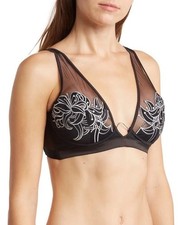 Thistle  Spire Eldridge Underwire Bra in Platinum Black and Silver Size 36C