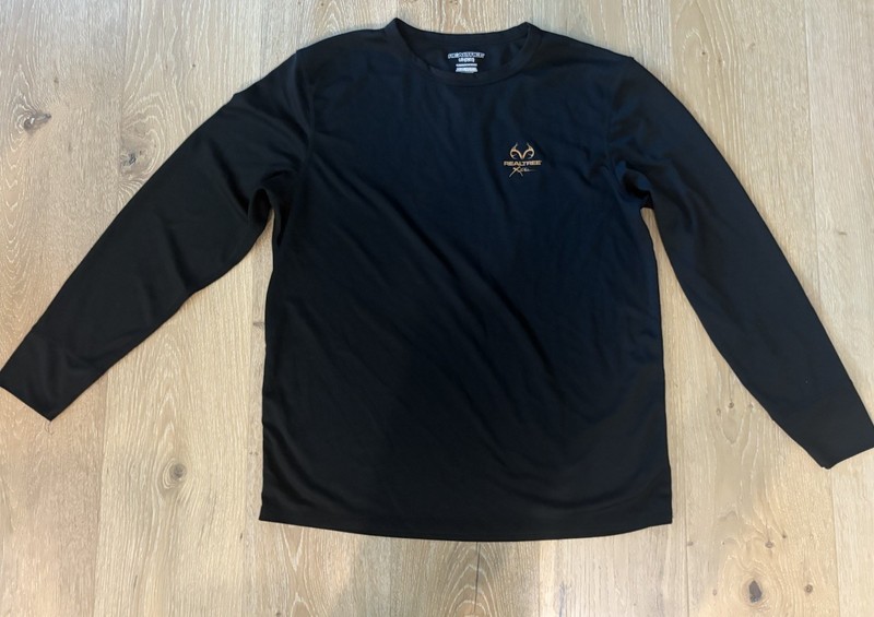 Realtree Xtra Mens Large Black Polyester Long Sleeve Shirt