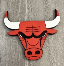 Chicago Bulls 3D printed Logo Red White Black...