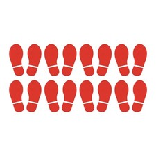 5.9x2.5" Impronte Pavimento Adesivi,8 Coppie PVC Scarpe Impronta,Rosso