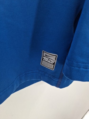 Nike Pro Combat Dri-FIT Fitted Mens Large Blue Shirt - Picture 3 of 10