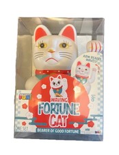 Hand Waving Welcoming Fortune Cat Maneki Neko Battery Powered New