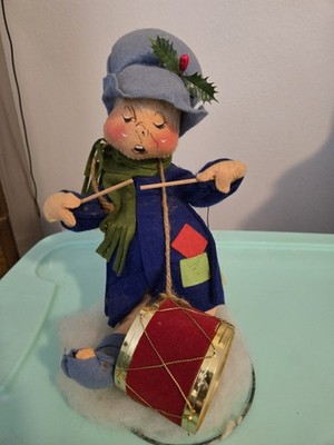 Annalee Drummer Boy Figurine Handmade Plush 9in Blue Outfit Christmas 1996