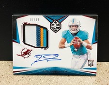 ?#’D /49?2020 Limited Tua Tagovailoa 4 Color Rookie Patch On Card Auto Miami?. rookie card picture