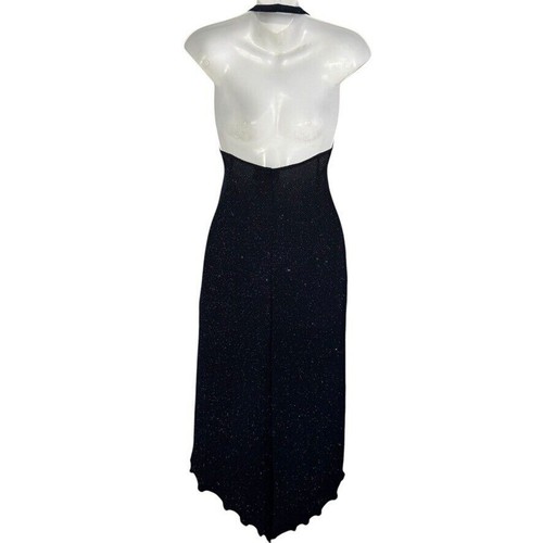 City Triangles Vintage Y2K Women Halter Navy Glitter Whimsigoth Babydoll Dress S - Picture 14 of 15