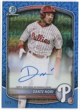 Dante Nori 2025 Bowman Chrome Mega Box Auto BMA-DN Blue Mojo Refractor /150