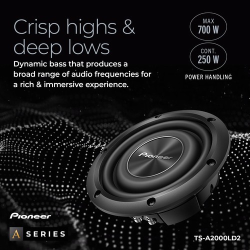 Subwoofer serie A TS-A2000LD2 8” - 700 W máximo, diseño de montaje poco profundo, graves profundos... - Imagen 4 de 6