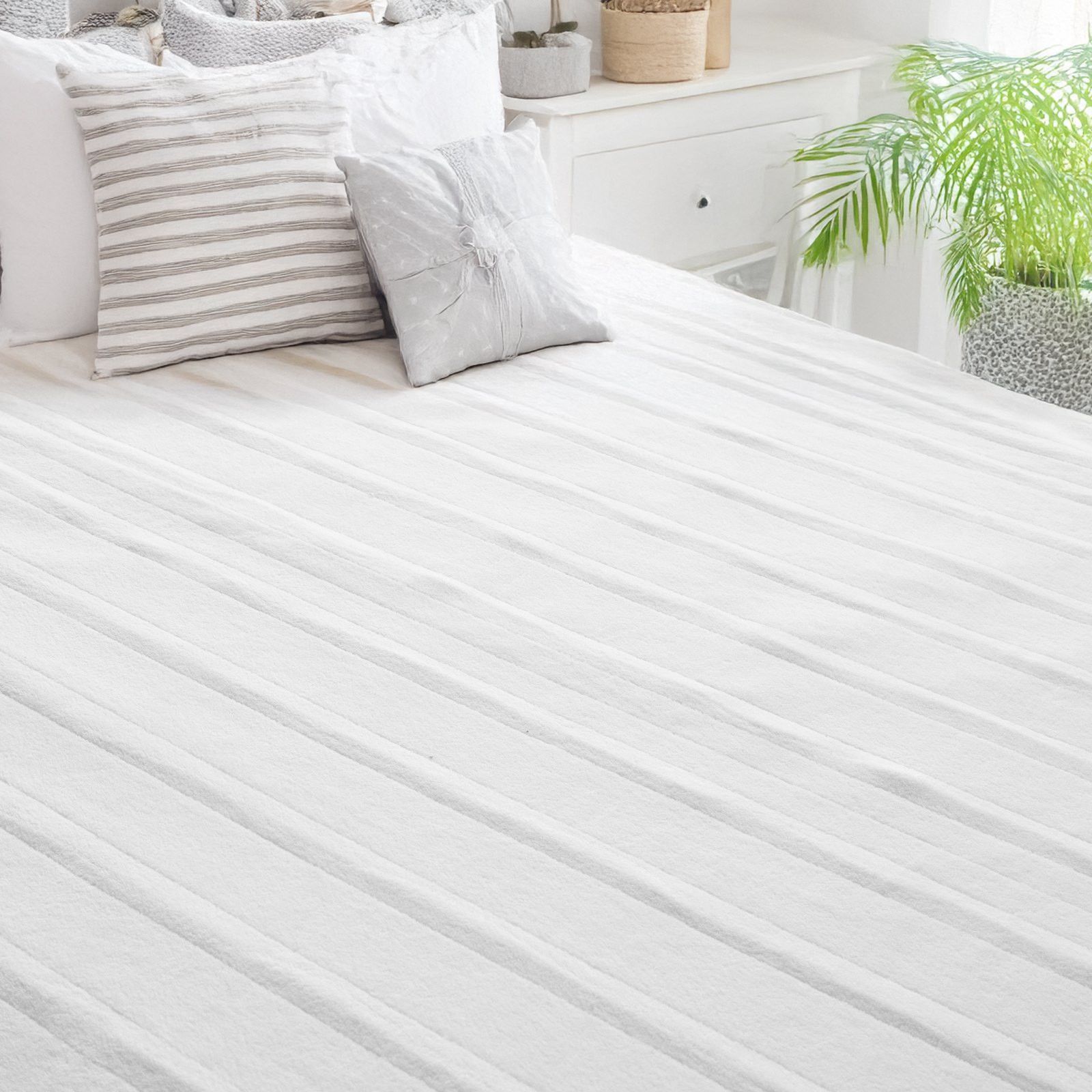 Twin Electric Heated Mattress Pad 5-Heat Setting Auto Shutoff Washable Fleece