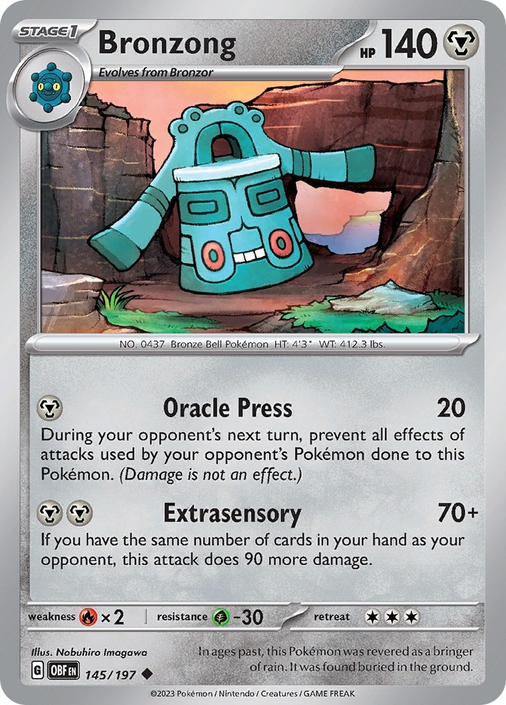 Bronzong OBF 145/197 Pokémon SV03: Obsidian Flames Uncommon EN NM