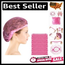 100 Pcs Disposable Hair Caps 21 Inch Bouffant Elastic