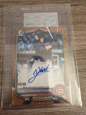 2025 Bowman Draft Josiah Hartshorn Chrome Auto Gold Shimmer 1st #/50 Cubs 1st