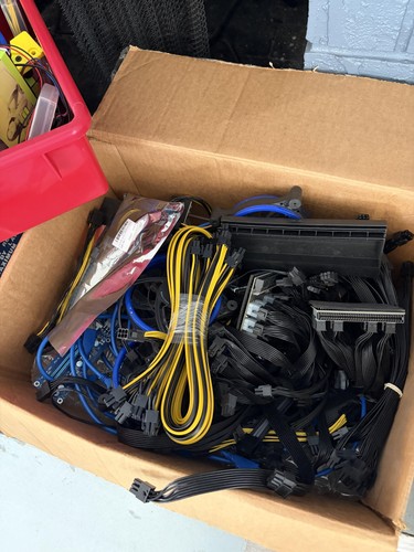 Apevia Power Supply Sleeved Cables PCIe Risers Fans GPU Mining Breakout Lot