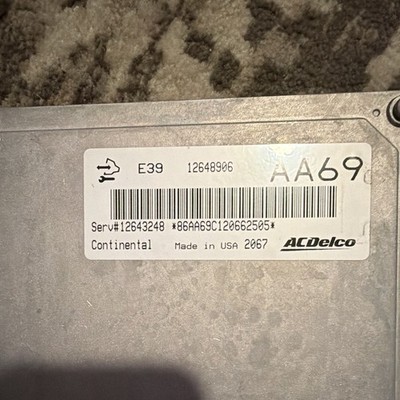 2012 GMC Terrain 3.0L 12648906 ECU ECM PCM Computer Programmed E39