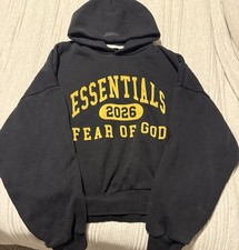 Fear of God ESSENTIALS Classic Hoodie Vintage Black Gold 2026 Size XL