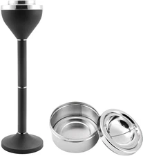 Standing Ashtray Outdoor for Patio, Large & Tall outside Ash Tray for C