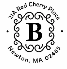 Custom Address with Initial Trodat Embosser, Hand Held Embosser, Monogram.