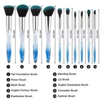 10pcs professional makeup brush with crystal handle foundation brush hot sale