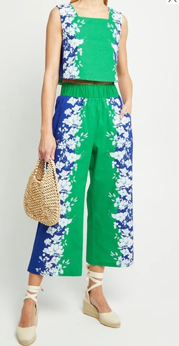 Kourt 2 Piece Set Green Multi-Color Linen Blend. Size XS.