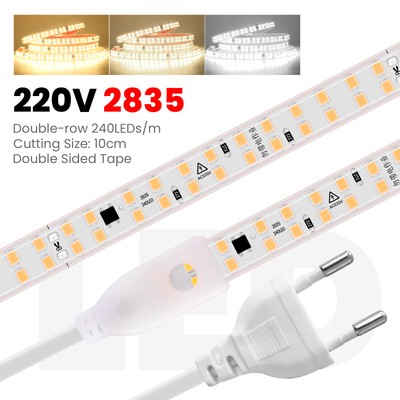 COB LED Stripe Streifen 230V Lichtband Leisteband Lichtschlauch IP67 Wasserdicht