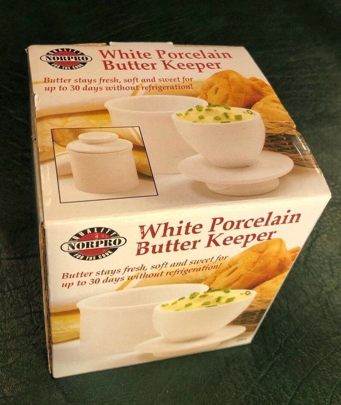 Norpro 291 4 White Porcelain Butter Keeper