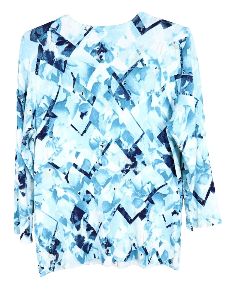 БЕЛЫЙ ДОМ черный рынок женщин эластичной вискозы свитер кардиган геометрический размер M - Изображение 2 из 4