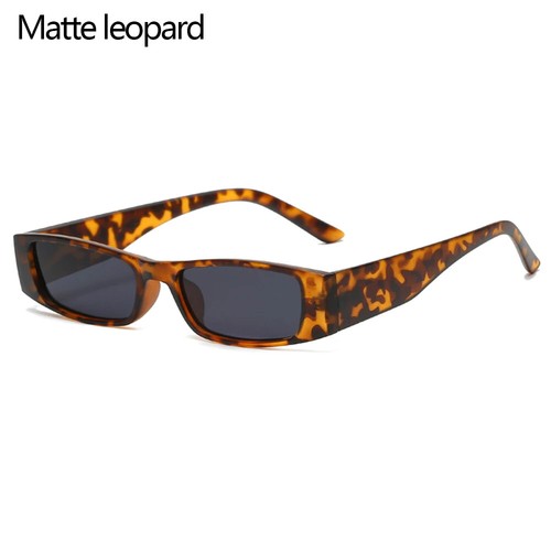 Small Rectangle Sunglasses Women Men Retro Narrow Frame Leopard Vintage - Picture 13 of 19