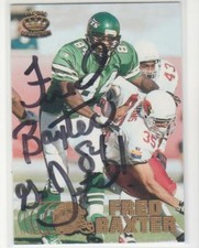 FRED BAXTER NEW YORK JETS AUBURN UNIVERSITY AUTOGRAPHED CARD