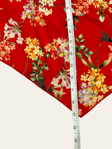 Zara Shirt Womens Medium Red Floral Cropped Halter Top Bohemian Hawaiian NWT - Picture 7 of 8