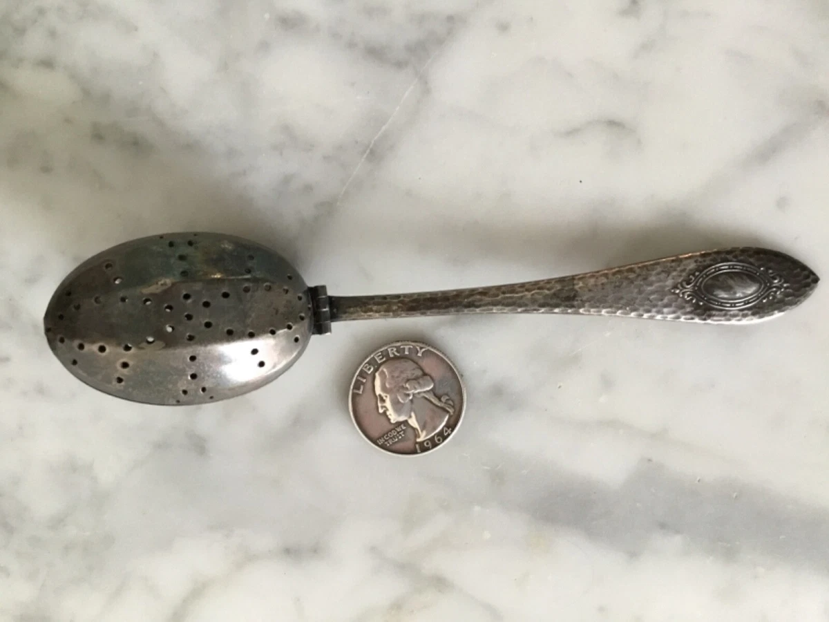 ANTIQUE TEA STRAINER SPOON SILVERPLATE WILLIAMS A1 ESTATE VTG VINTAGE  CLASSIC A