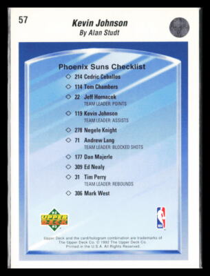 その他 UD GD Memorable Moment Kevin Johnson 1992-93 Upper Deck Kevin Johnson #57 | eBay