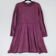 Zara Dress Womens Small Washed Purple TRF Long Sleeve A Line Oversize Shirt