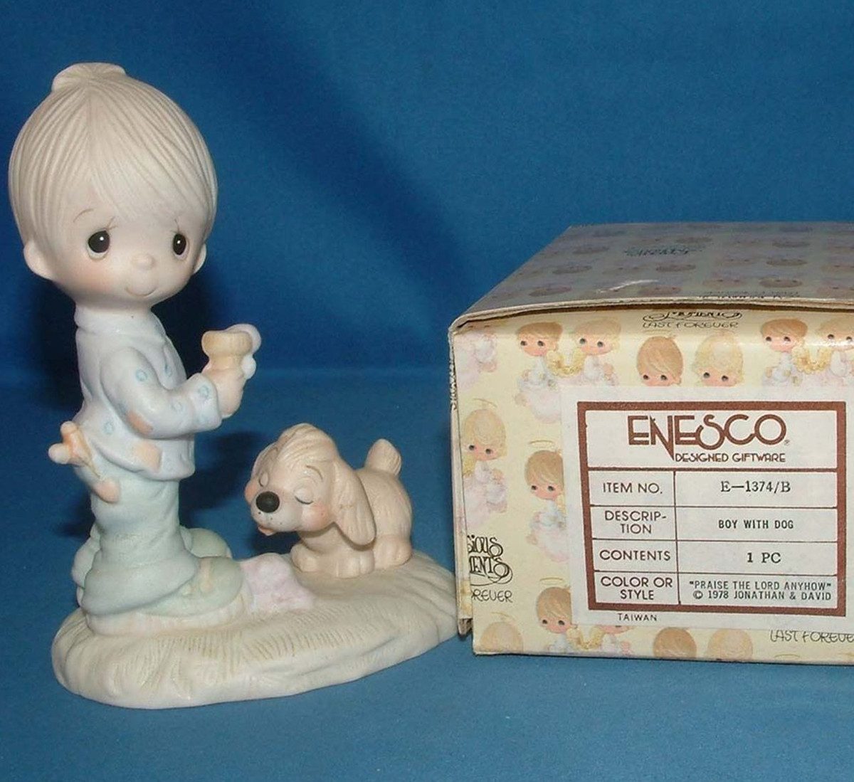 Praise The Lord Anyhow Precious Moments E-1374B Original 21 Boy