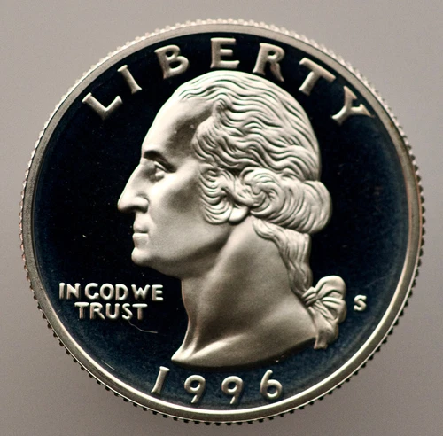 1996-S Washington Quarter - Gem Proof - 90% Silver - .1808 Troy oz (sku:RP2)