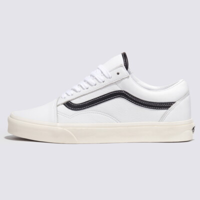 Vans Genuine Leather Old Skool Skate Sneakers White/Black