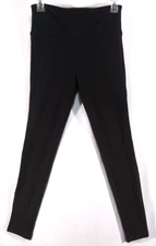 Max & Mia Women's Black Leggings Team Hi-Life Snowmobile Silver Logo Size Small