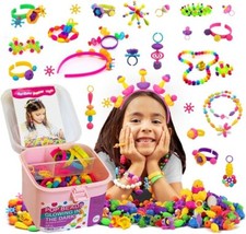 650 pc Kids Jewelry Making Kit Glow in The Dark Pop Beads Arts  Crafts Supplies