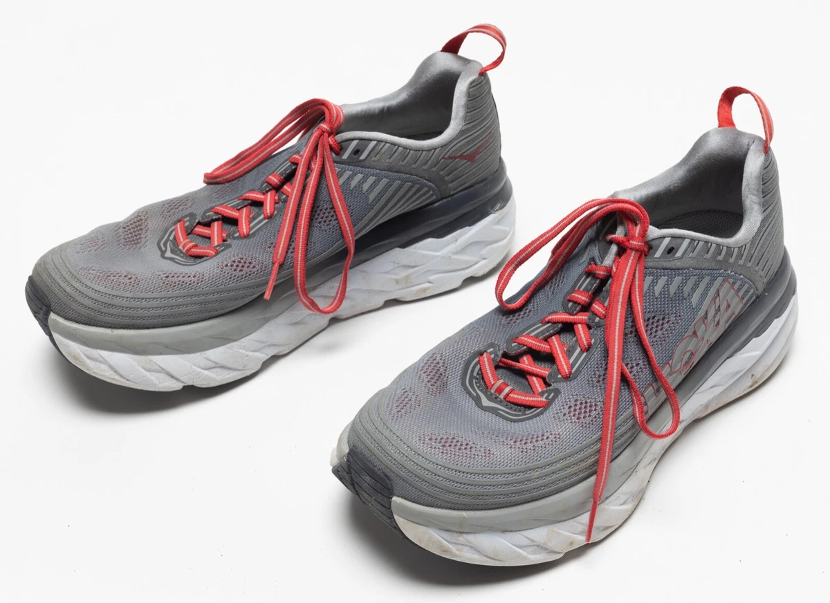 Hoka One One Bondi 6 Athletic Running Shoes Men\'s 8.5 2E Wide Gray Red Hoka One One Bondi 6 Red for sale | eBay main image 2