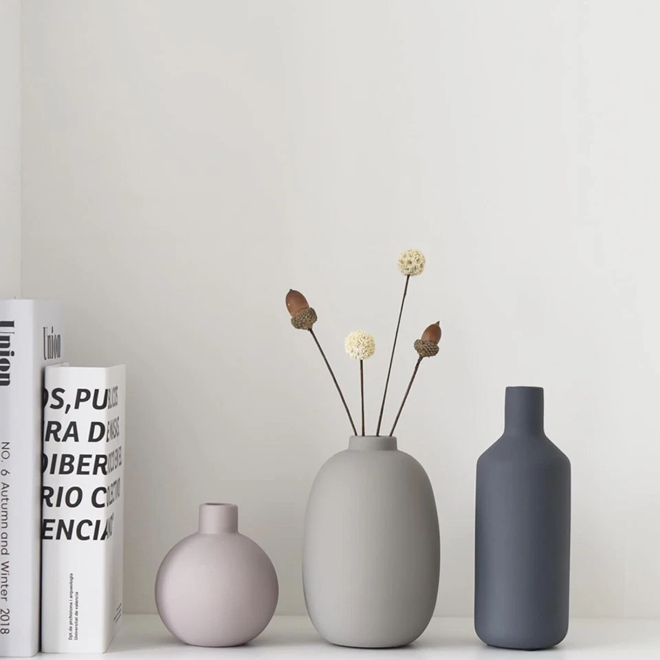 NUEVO Floreros West Elm Cerámica Multicolor Mate Boho (Juego de 3) Decoración del Hogar Foto 3 de 4