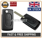 *NEW* For PEUGEOT KEY FOB FLIP 2 BUTTON REMOTE CASE NO BATTERY  + LOGO *A23**