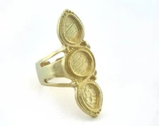 Ring Adjustable Ring Bezel Raw brass (18mm 7.5US inner size - Adjustable ) 3289
