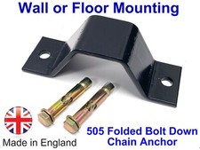 Ladder Folded GROUND & WALL ANCHOR BOLT Fix 50 x 5mm Steel Flat Bar BLACK