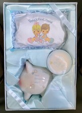 Precious Moments Baby Shower Keepsake Box Gift Blue Boy Piggy Bank Tooth Pillow