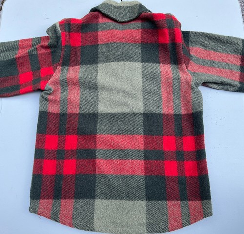 Vintage 1970s Woolrich Quarter Zip Plaid Wool Wilderness Shirt Men's Size M USED - Picture 11 of 13