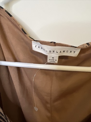 Jane Delancey Sleeveless Ruched Tank Top Tunic Brown Animal Print Sz M - Picture 3 of 7