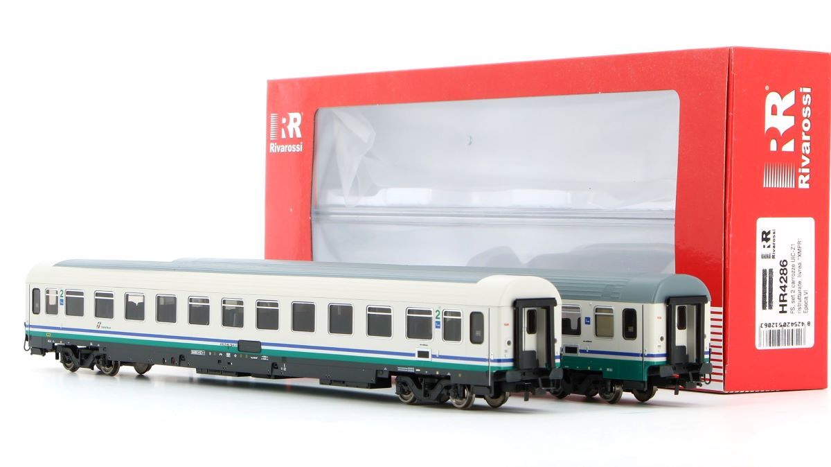 HR4286 Rivarossi set 2 carrozze FS UIC-Z rinnovate 2 c livrea XMPR Frecciabianca