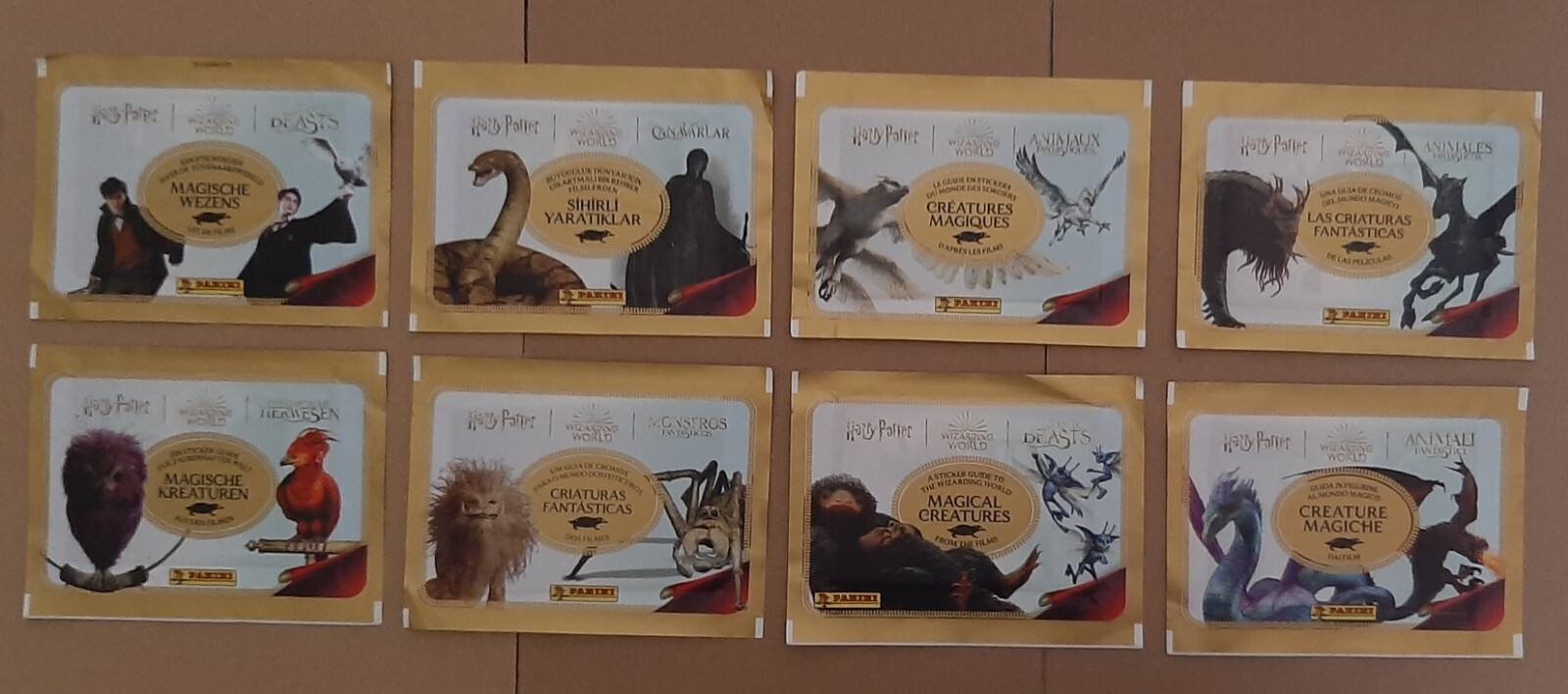 8X PANINI HARRY POTTER CRIATURAS MÁGICAS STICKERS PACK 2023 bustine pochettes