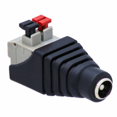 DC Stecker Hohlbuchse 5,5mm > 2,1mm auf Terminal Block 2-Pin Adapter Druckklemme