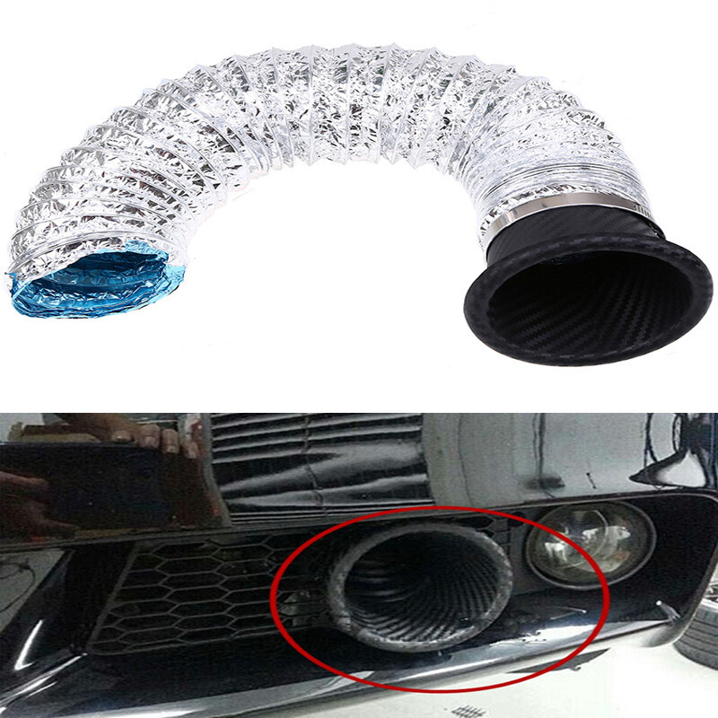 Fit Universal Car Front Bumper Turbo Air Intake Pipe Turbine Inlet Funnel Kit