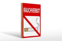 Holzschild Hinweis 20X30 Cm Rauchverbot Holz Deko Schild Wooden Sign