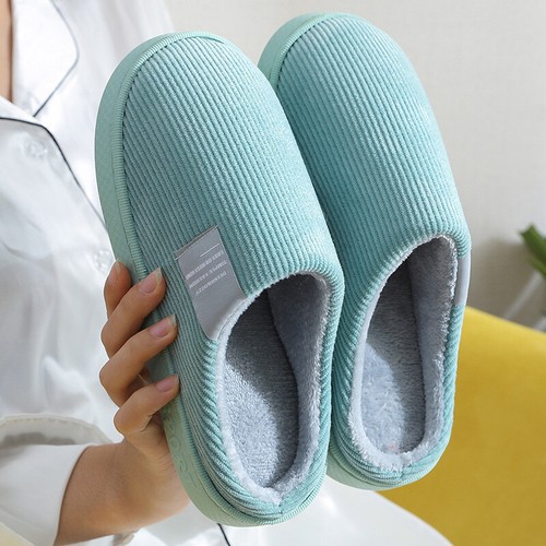 Women Men Winter Slipper Warm Plush Lined Anti-Slip Home Indoor Slippers Slides - Picture 3 of 14
